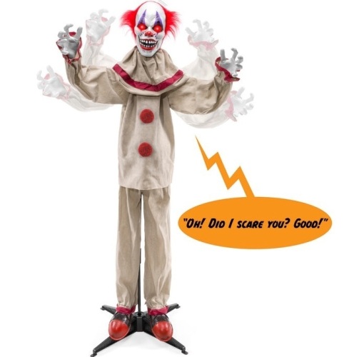Scary Harry the Motion Activated Animatronic Killer Clown Halloween Prop, Appears New - Lot 393