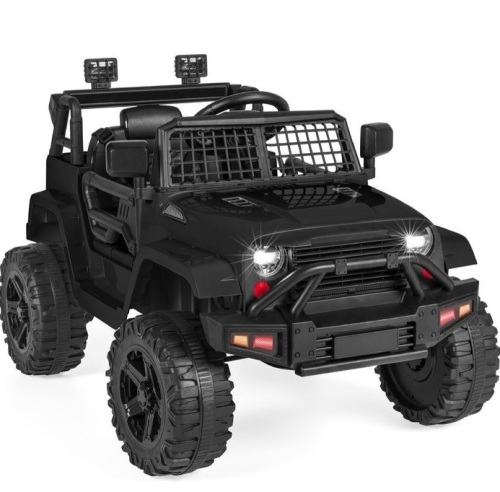 12V Kids Ride-On Truck Car w/ Parent Remote Control, Spring Suspension, Black, Untested, Appears New - Lot 148