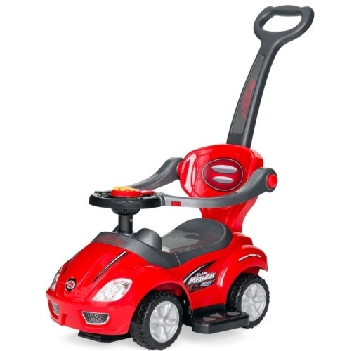 3-in-1 Kids Push Car w/ Handle and Horn, Red, Appears New - Lot 183