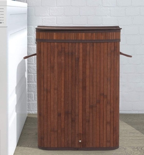 Sophia & William Laundry Hamper with Lid, 72L , Brown, Appears New - Lot 442