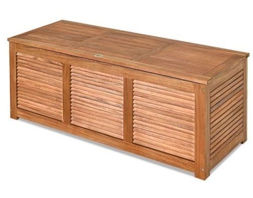 47 Gal. Acacia Wood Deck Storage Bench Box, E-Commerce Return - Lot 367