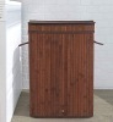 Sophia & William Laundry Hamper with Lid, 72L , Brown, Appears New - Lot 186