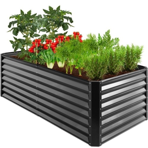 Outdoor Metal Raised Garden Bed for Vegetables, Flowers, Herbs - 6x3x2ft, Gray, Appears New - Lot 329