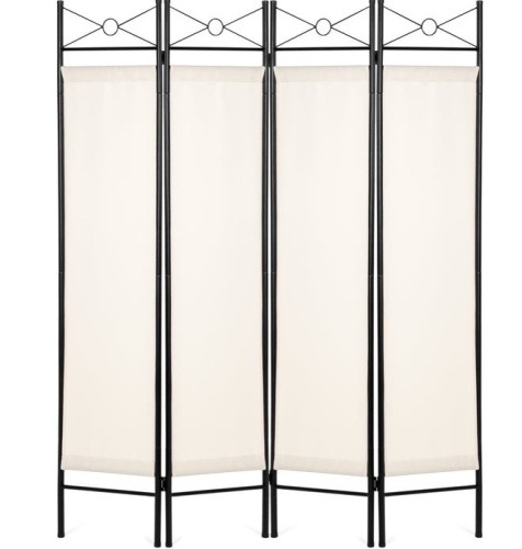 4-Panel Folding Privacy Screen Room Divider Decoration Accent, 6ft, White, Appears New - Lot 133