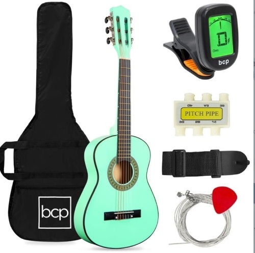 Kids Acoustic Guitar Beginner Starter Kit with Carrying Case - 30in, SoCal Green, Appears New - Lot 298