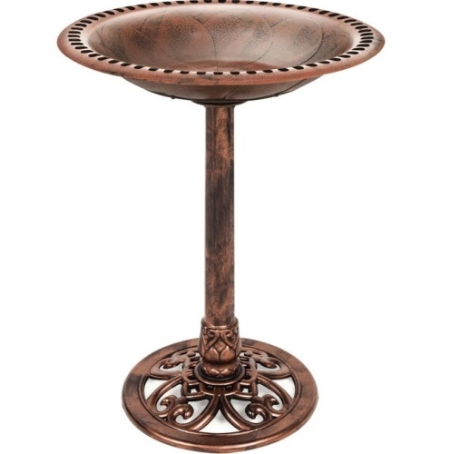 Vintage Outdoor Garden Bird Bath w/ Fleur-de-Lis Accents, Copper, Appears New - Lot 184