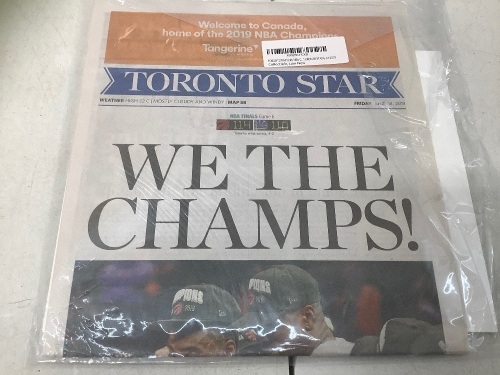 Toronto Star Newspaper June 14, 2019 Toronto Raptors NBA Championship Win - Lot 34