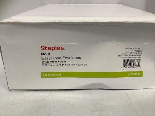 Staples, Case of 500 Easy Close Envelopes, E-Commerce Return - Lot 117