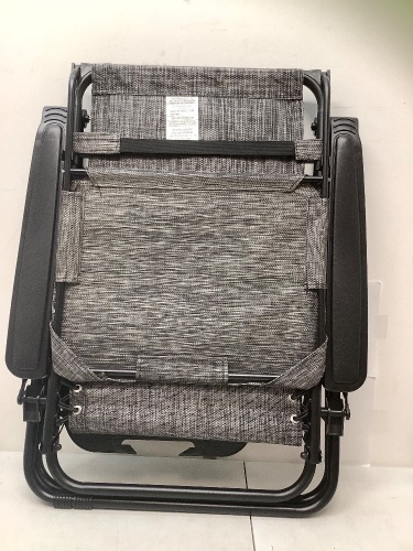 Folding Zero Gravity Recliner Patio Lounge Chair w/ Canopy, Side Trayd - Lot 125