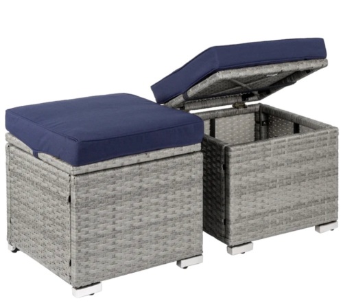 Set of 2 Wicker Ottomans, Appears New, Retail 159.99 - Lot 135
