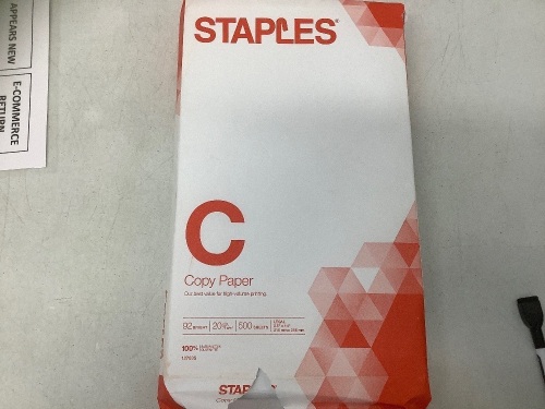 Box of 12 Reams Staples Legal Copy Paper, E-Comm Return - Lot 136