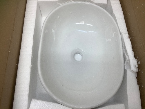 Vesla Ceramic Vessel Vanity Sink, Modern Oval, MR317A - Lot 190