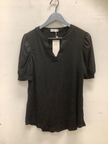 Ladmous, Short Sleeve Blouse, Black, Medium, New - Lot 260