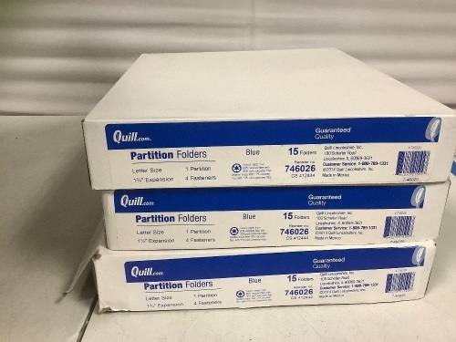 Lot of (3) Packs of Partition Folders - Lot 423
