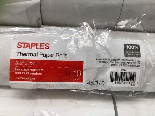 Staples Thermal Paper Rolls, E-Comm Return - Lot 458