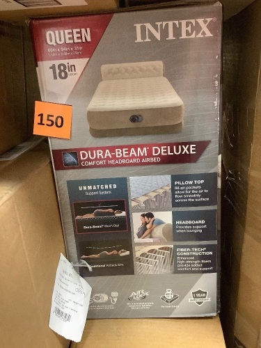 Dura Beam Deluxe Comfort Headboard Airbed, 18in, Queen - Lot 150