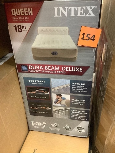 Dura Beam Deluxe Comfort Headboard Airbed, 18in, Queen - Lot 154