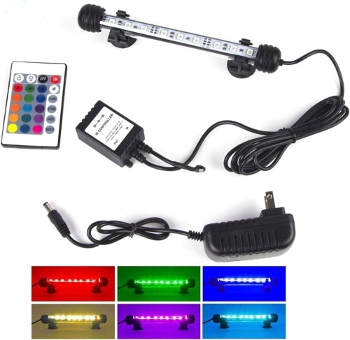 RGB Aquarium Lights, Underwater LED Fish Tank Light - Lot 4664