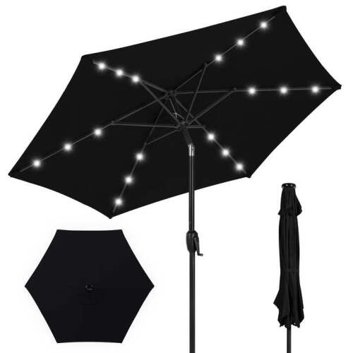 Outdoor Solar Patio Umbrella w/ Push Button Tilt, Crank Lift - Lot 4683