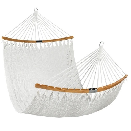 2-Person Woven Polyester Hammock w/ Curved Bamboo Spreader Bar, Carry Bag - Lot 4829