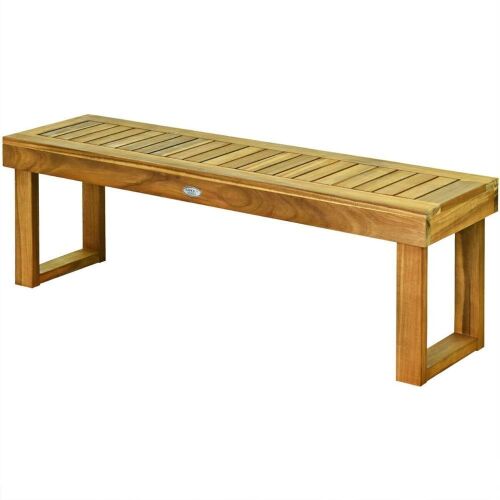 52" Acacia Wood Dining Bench with Slatted Seat - Lot 288