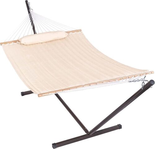 Quilted Fabric Hammock with 12' Stand - Lot 457