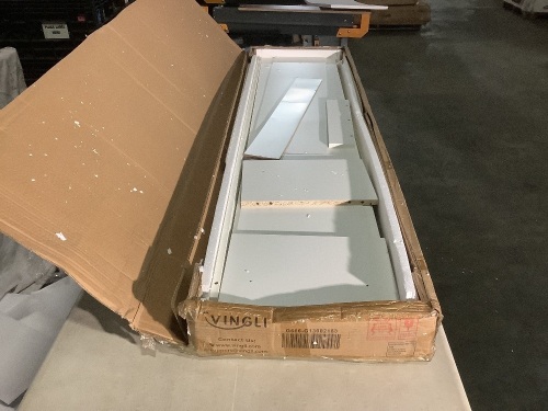 Vingli White TV Stand - Missing Hardware, Unknown if Complete  - Lot 590