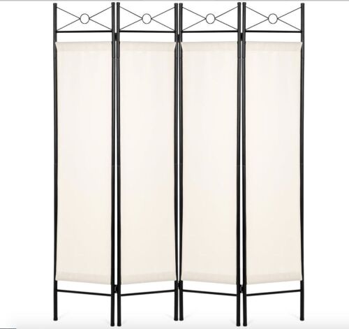 4-Panel Folding Privacy Screen Room Divider Decoration Accent, 6ft  - Lot 744