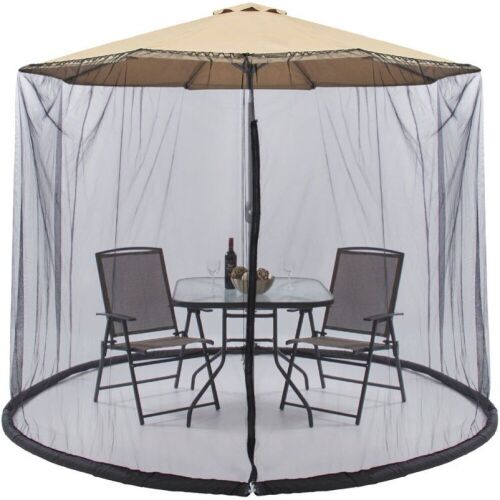 Adjustable Bug Net Accessory for Patio Umbrella w/ Zippered Door - 9ft  - Lot 745