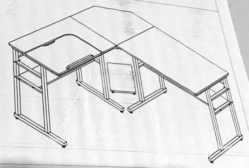 Corner Office Desk - Black - Lot 899