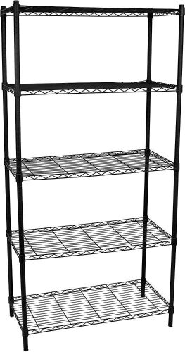5-Tier Wire Shelving - Flat Black - Lot 907