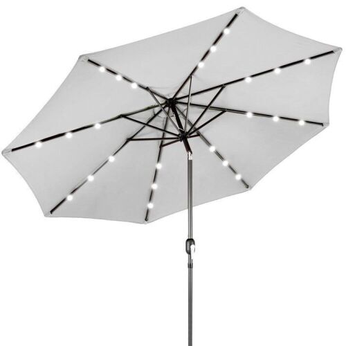 Solar LED Lighted Patio Umbrella w/ Tilt Adjustment, UV-Resistance - 10ft - Lot 973