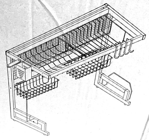 Over Sink Dish Rack - Black - Lot 444