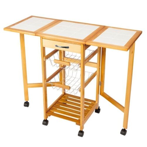 Folding Drop Leaf Kitchen Cart - Lot 533