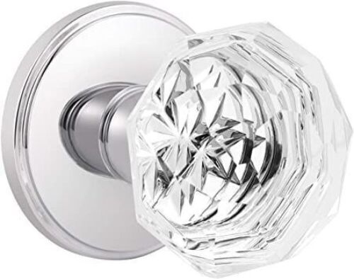 Lot of (8) Non-Turning Dummy Door Knobs - Crystal Glass/Polished Chrome - Lot 867