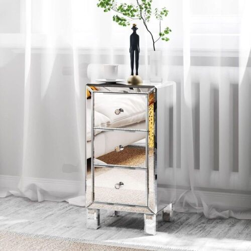 Mirrored Glass Nightstand - Lot 481