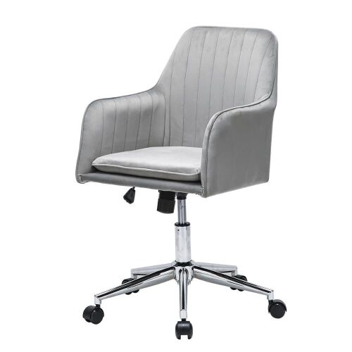 Velvet Office Chair - Gray - Lot 491