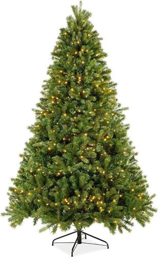 7.5' Pre-Lit Realistic Douglas Fir Christmas Tree w/ 8 Light Sequences, Base  - Lot 587