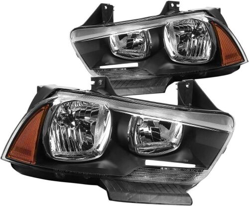 Black Amber Headlights for 11-14 Charger  - Lot 335