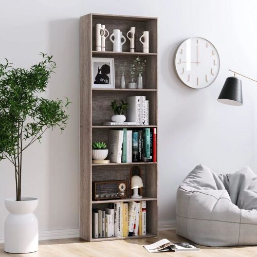 6-Tier Bookshelf - Oak - Lot 954