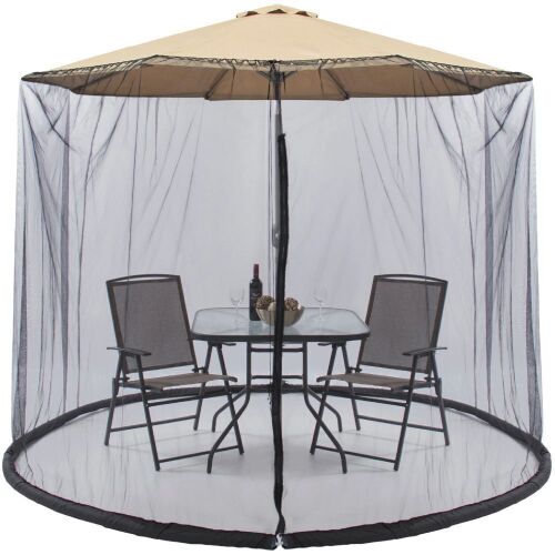 Adjustable Bug Net Accessory for Patio Umbrella w/ Zippered Door - 9ft - Lot 1099