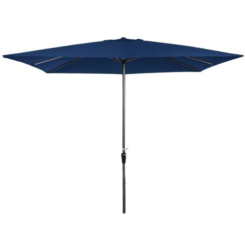 Rectangular Patio Umbrella w/ Easy Crank, UV-Resistant Fabric - 8x11ft - Lot 249