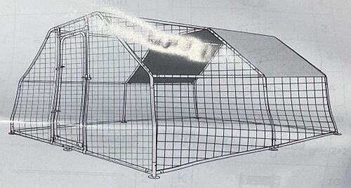 Metal Wire Chicken Coop - Silver - Lot 414