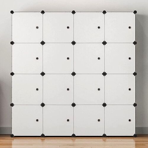 16 Cubes Portable Storage Wardrobe - White - Lot 455