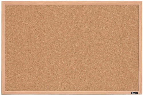 Quartet Cork Board Bulletin Board, 23" x 35" Oak Framed - New - Lot 146