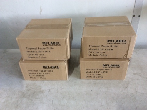 Lot of (4) Thermal Paper Rolls 2.25" x 85', 50 Rolls/Case - New - Lot 175