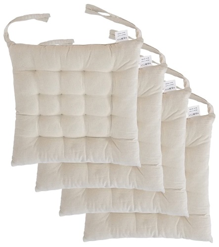 Cottone 100% Cotton Chair Pads w/Ties, Set of 4 - New  - Lot 213