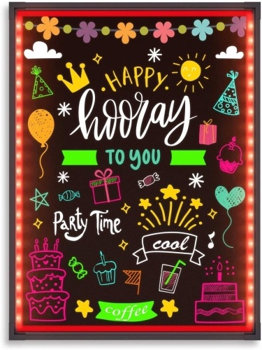 Hosim LED Message Writing Board, Illuminated, Erasable Chalk Board 32" x 24" - Appears New  - Lot 529