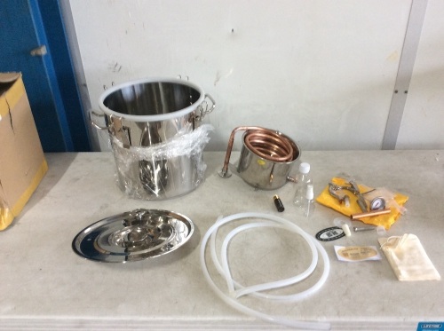Stainless Steel Home Brewing Kit with Copper Tube - Unknown Condition  - Lot 537
