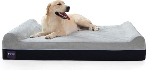 Laifug Orthopedic Memory Foam Extra Large Dog Bed with Pillow - New with Damage, Bottom of Cover Cut  - Lot 593